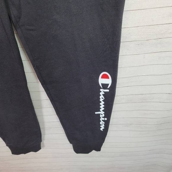CHAMPION Fleece Joggers, Classic Script, 25" in Black, sz XL - Picture 8 of 9